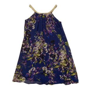 Charming Charlie Loose Blue and Purple Floral Dress
